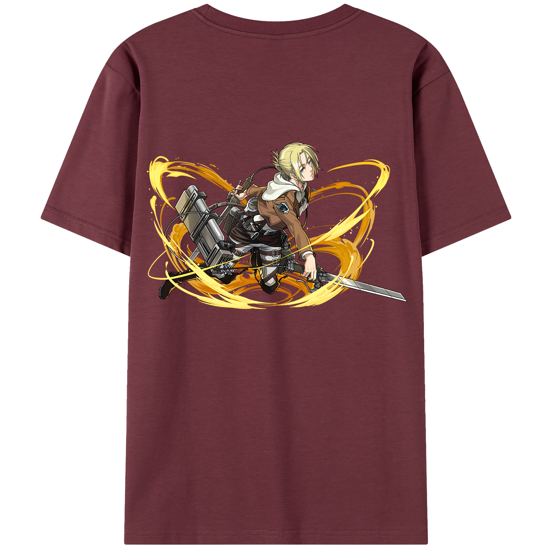 （画像用） 進撃の巨人 アニ・レオンハート Attack on Titan Annie Leonhart 綿100％半袖Tシャツ（背面プリント）